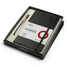 Sheaffer 300 G9342 Bright Chrome Ballpoint Pen with Medium Notebook Premium Gift Set-image-13