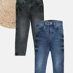 KiddoPanti Boys Pack Of 2 Relaxed Fit Mid-Rise Light Fade Stretchable Denim Jeans-image-23