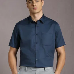 Louis Philippe Short Sleeves Pure Cotton Formal Shirt-picture-44