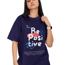 Reifica Women Bio Finish Typography Printed Round Neck Cotton Oversized T-shirt-image-34