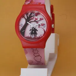 VIRAKTI Kids Brass Printed Dial & Straps Analogue Watch KID-08-Y-12