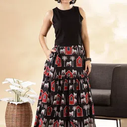 Anouk Printed Pure Cotton Top & Skirt Co-Ord Set-image-53