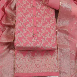 Riti Ethnic Motifs Woven Design Gotta Patti Embellished Unstitched Dress Material-picture-14