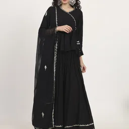 KALINI Gotta Patti Angrakha Ready to Wear Lehenga With Blouse And Dupatta-picture-13