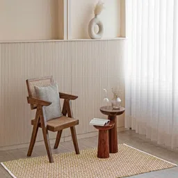HOMEMONDE Mustard Geometric Handmade Cotton Carpet-21