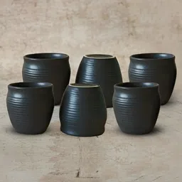 Claymistry Black 6 Pieces Ceramic Glossy Kulladhs 180ml-image-46