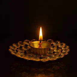 INTERNATIONAL GIFT Gold-Plated Crystal Round Diya for Festive and Home Decoration-picture-16