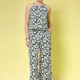 BEING NAUGHTY Floral Printed Halter Neck Sleeveless Top With Palazzo-picture-3