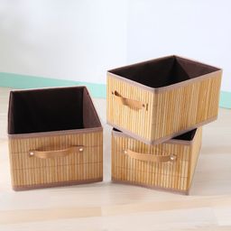 Savya Home Set Of 3 Bamboo Laundry Basket With Lid-7