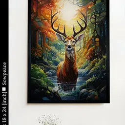 SOWPEACE Green & Orange 1 Piece Canvas Birds and Animals Wall Paintings-picture-35