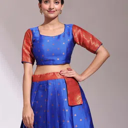 Payu Semi-Stitched Lehenga & Unstitched Blouse With Dupatta image 3
