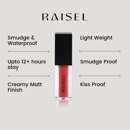 RAISEL Long Lasting Matte Finish Liquid Lipstick 4.5 ml - Truly Yours 66 image 4