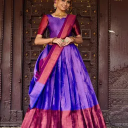 Fabcartz Semi-Stitched Lehenga & Unstitched Blouse With Dupatta-image-90