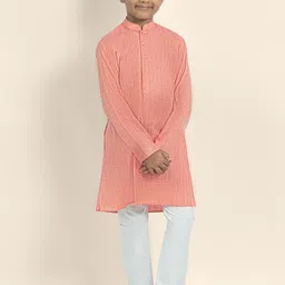 DEVOILER Boys Ethnic Motifs Regular Kurta with Pyjamas-image-4