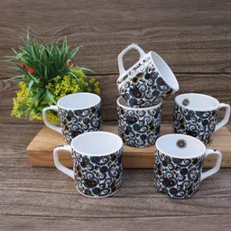 laghima jadon Multicoloured Geometric Printed Ceramic Matte Cups Set of Cups and Mugs-46