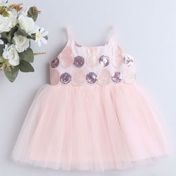 MANY FROCKS & Girls Embellished Shoulder Straps Fit & Flare Dress-image-99