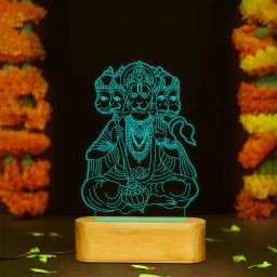 Panchmukhi Hanuman ji 3D Illusion Night Lamp with 16 Color Changing Table Lamp-13
