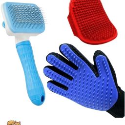 PET GROOMING SLICKER ,DESHEDDING & PALM GLOVES BRUSH FOR DOGS & CAT(PACK OF 3) Slicker Brushes for Dog & Cat, Horse-image-20