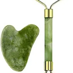 Roller Face Massager For Women Men | 100% Natural Jade Stone Facial Roller Massage with Gua Sha Tool for Face Eye Neck Foot Massage | Skin care And Anti-Aging Therapy-image-29