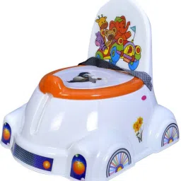 Oval Shaped Potty Seat With Removable Bowl & Closeable Cover (White) - Panda Moto Potty Seat Potty Box-41