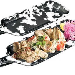 Bat Shape Serving Platter (1 Large & 1 Medium) for Serving all type of Snacks Sizzler Tray-image-11