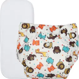 Cloth Diaper- Cute Prints, Freesize, Reusable, Washable, Adjustable Snap Buttons Cloth Diaper For Babies (0-36 Months Newborn) With Wet-Free Insert Pads/ Leak Proof & Dry Feel-28