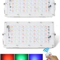2Pcs RGB Party - 50W Brick Remote IP65 LED Flood Light Outdoor Lamp-22