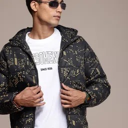 Roadster The Life Co. Geometric Printed Padded Jacket-picture-25