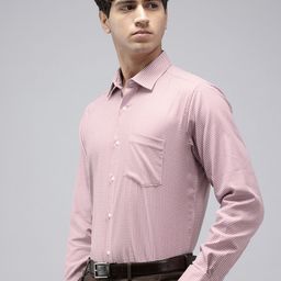 Van Heusen Pure Cotton Self Design Custom Fit Textured Formal Shirt-image-73