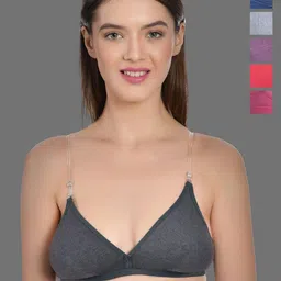 Aimly Pack Of 6 Half Coverage Non Padded All Day Comfort Cotton T-shirt Bra-picture-57