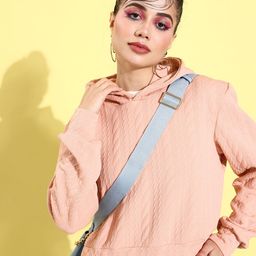 ANVI Be Yourself Women Pink Hooded Sweatshirt-image-50