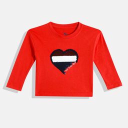 U.S. Polo Assn. Kids Girls Heart Reversible Sequin Embellished Pure Cotton T-shirt-picture-14
