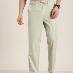 HERE&NOW Men Solid Regular Trousers-image-114