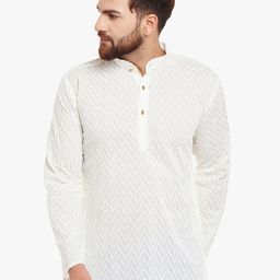 SOJANYA Men Off-White Embroidered Straight Kurta-image-50