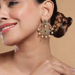 Rubans Gold-Plated Contemporary Chandbalis Earrings-18