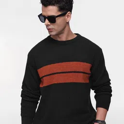 French Connection Cable Knit Striped Pullover Sweater-image-34
