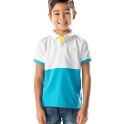 Cherry Crumble By Nitt Hyman Kids Blue & White Solid Polo T-Shirt-image-19