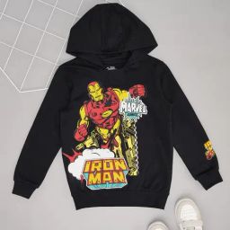Pantaloons Junior Boys Black Cotton Graphic Sweatshirts-image-51