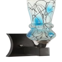Somil Premium Designer Glass Wall / Night Lamp Elegant & Stylish Dcor Accent for Modern Interiors, color- Blue, White, Black, Size:- 17.5 X 25 X 25.5 CM-image-45