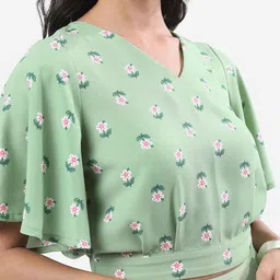 Vishudh Floral Print Flutter Sleeve Top image 5