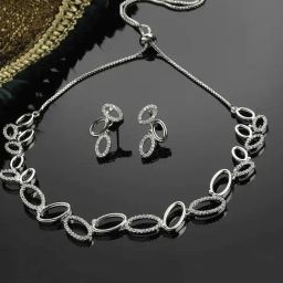 Zeneme Rhodium Plated Jewellery Set-image-27