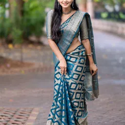 zinzraa Woven Design Zari Pure Silk Kanjeevaram Saree-34