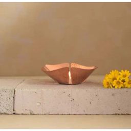 COPPRE Foliole Copper Tea Light Holder - Set of 1-image-58