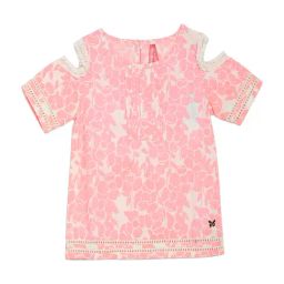 Blue Giraffe Kids Peach Cotton Printed Top-image-38