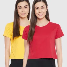 Clovia Assorted T Shirt (Pack of 2)-image-66