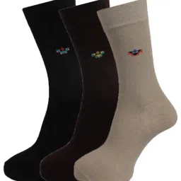 Dollar Multi Cotton Self Pattern Socks - Pack of 3-picture-28