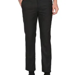 Arrow Black Regular Fit Trousers-picture-34