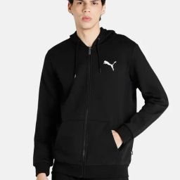 Puma Essentials Black Full Sleeves Hooded Sweatshirt-image-95