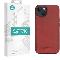 Sprig Matte Leather Back Cover for APPLE iPhone 14 (Red)-89
