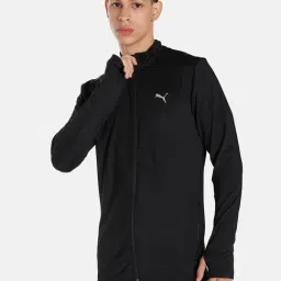 Puma Black Slim Fit Sports Jacket-image-58